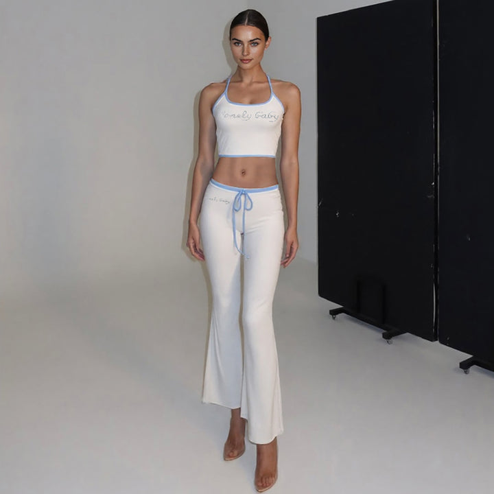 Dame Sporty two-piece set with bra and wide-cut pants Skovae