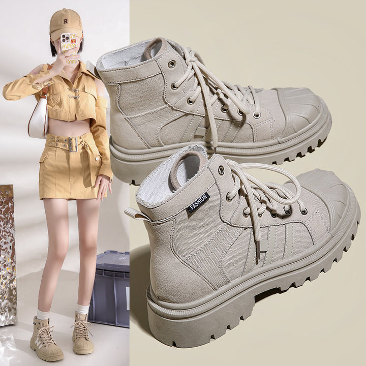 Dame Højformat Sneakers lavet af robust tekstil med trendy profilsål Stilla
