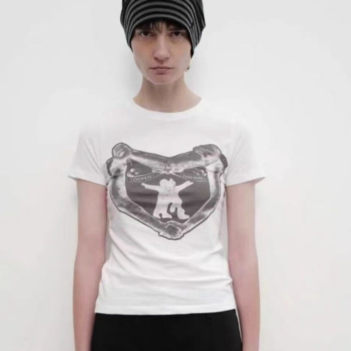 Dame Grafisktryk Kortærmet T-shirt Stilla