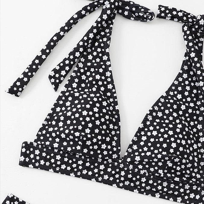Dame Floral Print Tie-Back Bikini Sæt Stilla