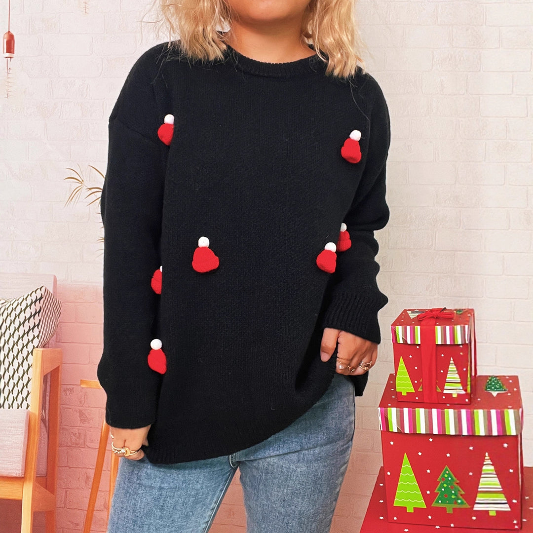 Damerne hyggelige julesweater med festlige applikationer Stilla