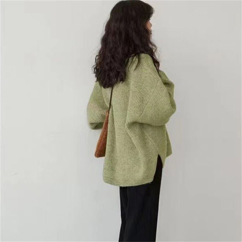 Kvinders V-Hals Chunky Strik Sweater Stilla