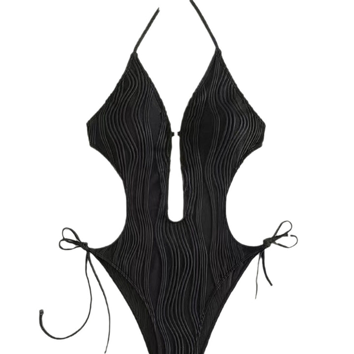 Dame heldragt badedragt med raffineret cut-out-design og justerbare bindebånd Stilla