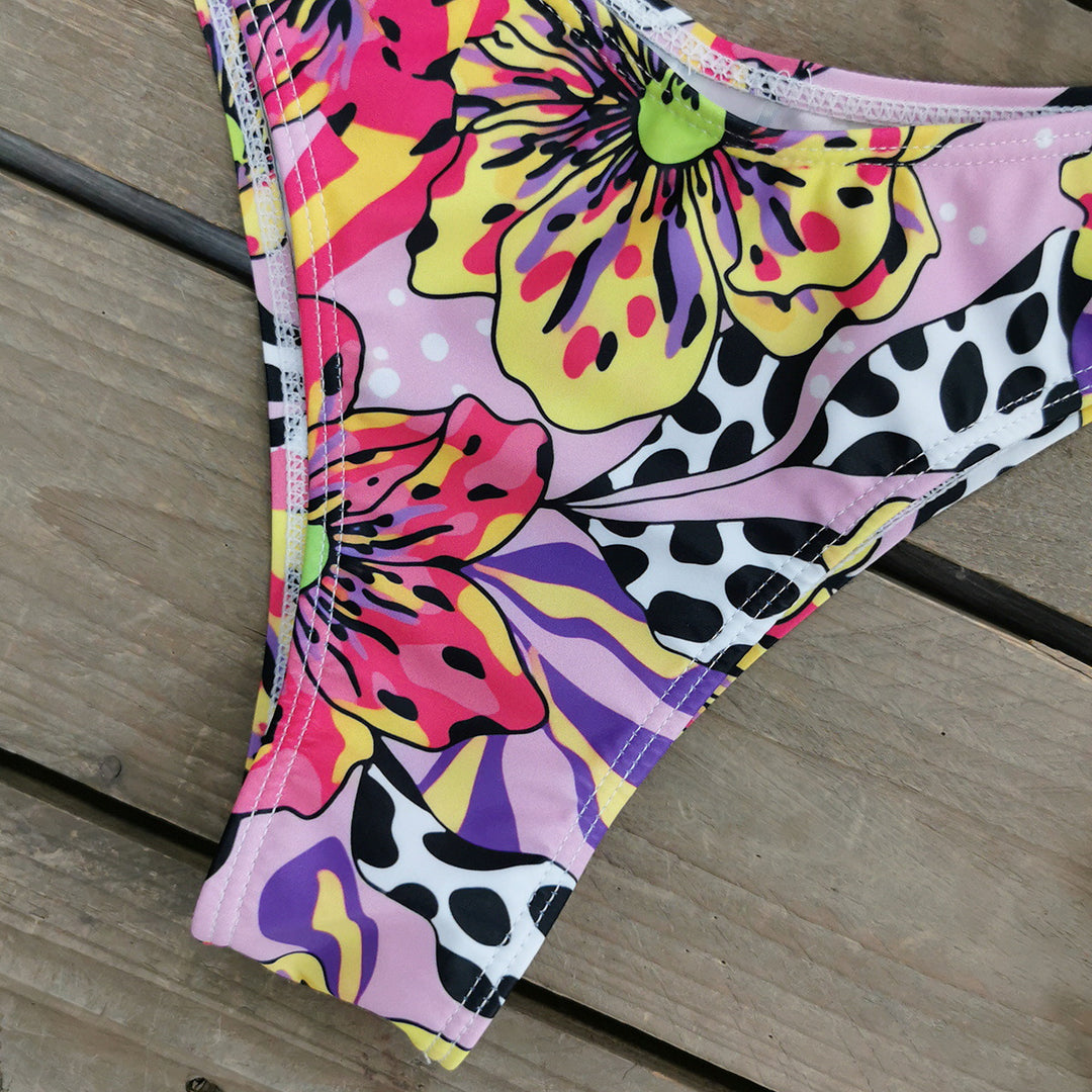 Dame Bikini-sæt med legende blomsterdesign og justerbare stropper Stilla
