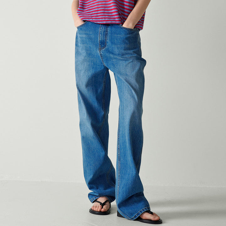 Dame Løst skårne jeans i retro-inspireret stil med høj talje Stilla