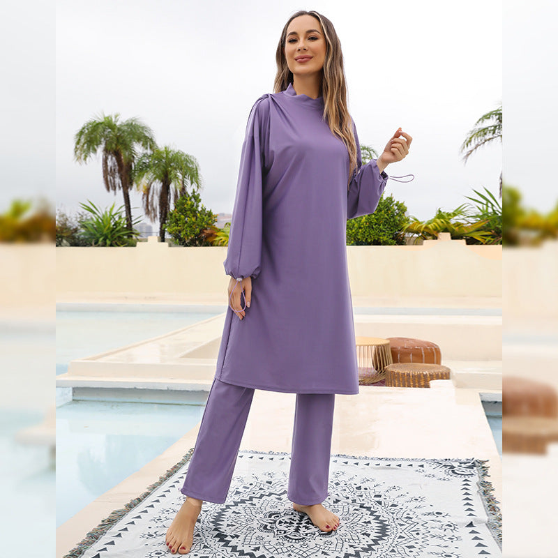 Dame Fashionable strandoutfit med elegante lange ærmer og bred pasform Stilla