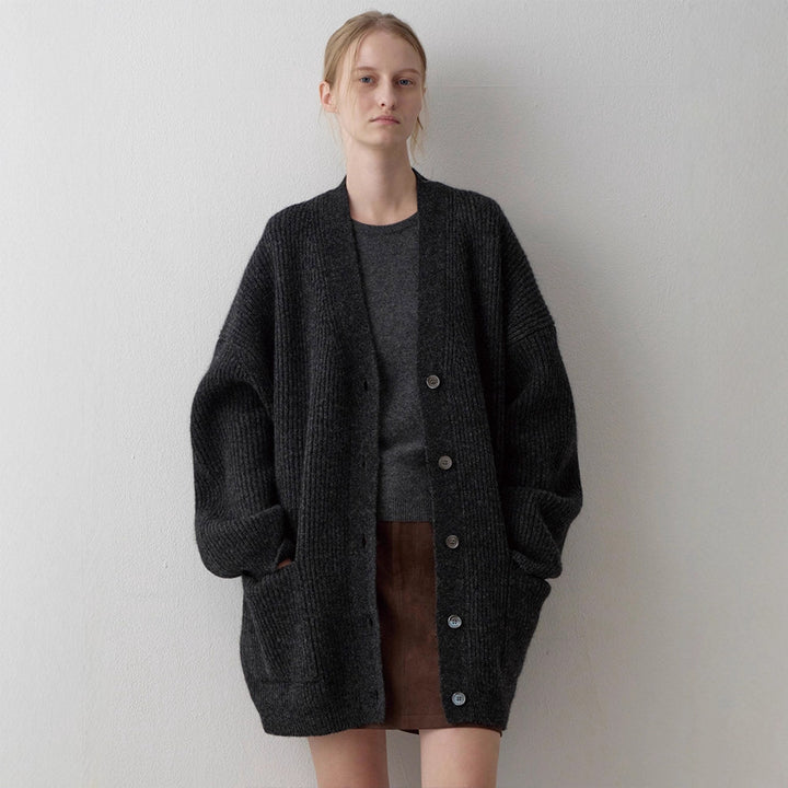 Dame chunky strik cardigan med oversized ærmer Stilla