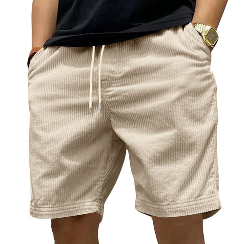 Herre afslappede cordshorts med elastisk linning og moderne stiklommer Stilla