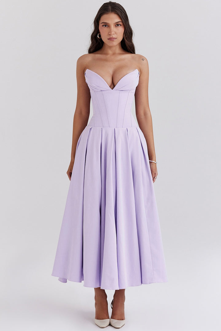 Kvinders Couture Maxi Kjole med elegant sweetheart udskæring og flagrende nederdel Stilla
