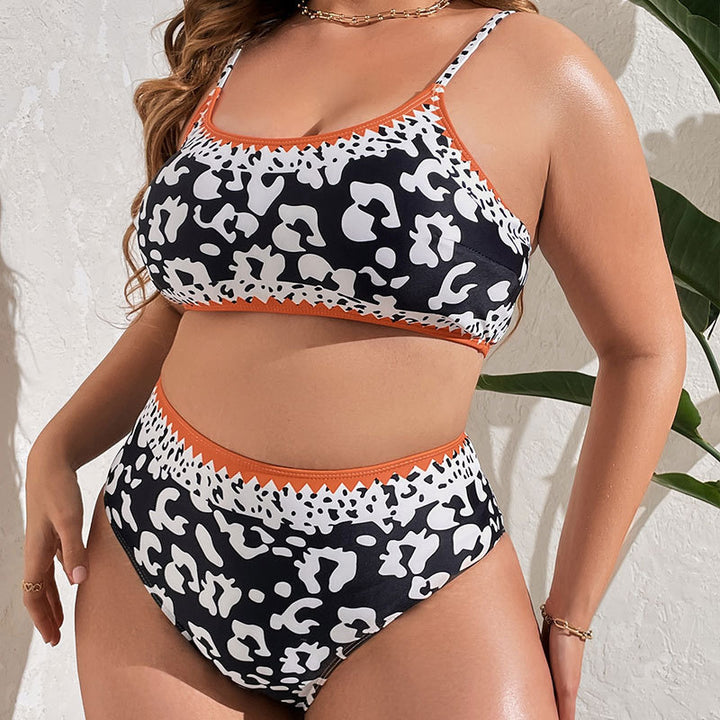 Dame Høj taljet bikini med dyreprint og sport design Skovae