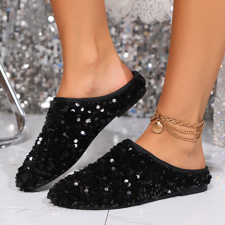 Dame Glitrende Slippers med glitrende palietter og blødt indvendigt materiale Stilla