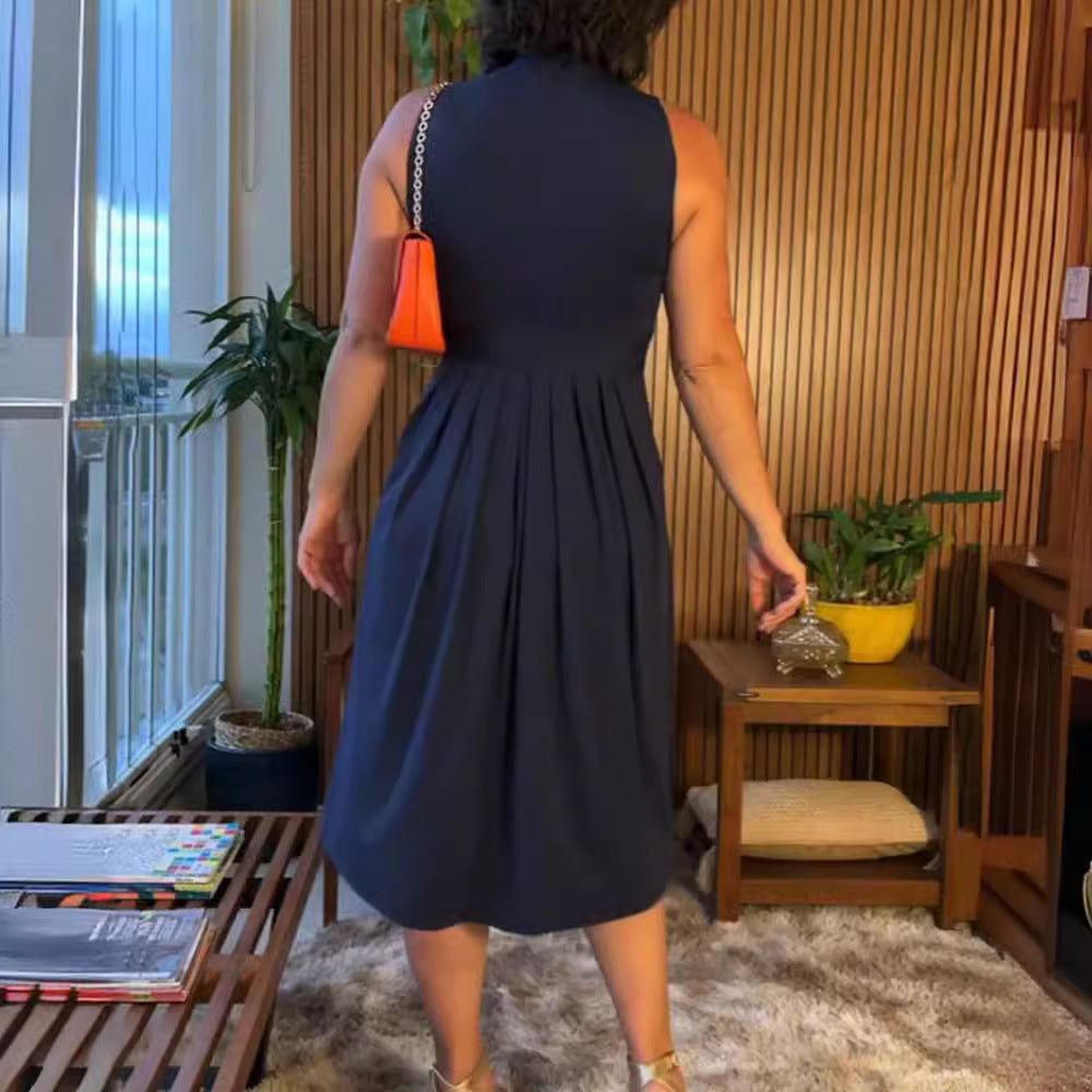 Dame Midikjole med elegant indpakningsdesign og raffineret drapering Stilla