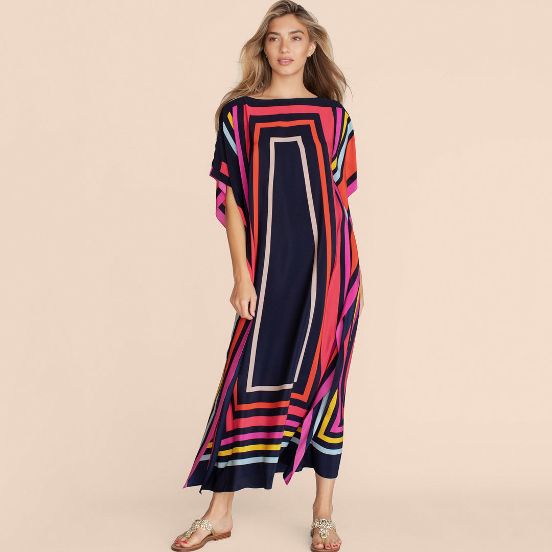 Dame Strandtunika med moderne geometrisk design Stilla