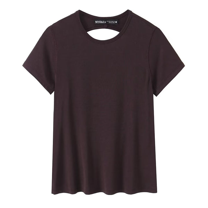 Dame Sporty T-shirt med fashionable rygudskæring Skovae
