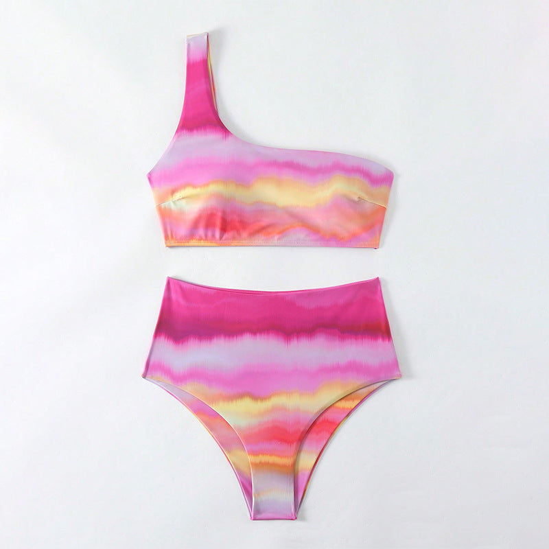 Dame Højskåret Bikini med asymmetrisk Overdel Skovae