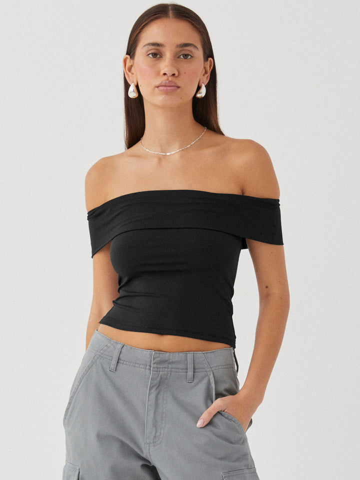 Damer Off-Shoulder Top med figursyet snit Stilla