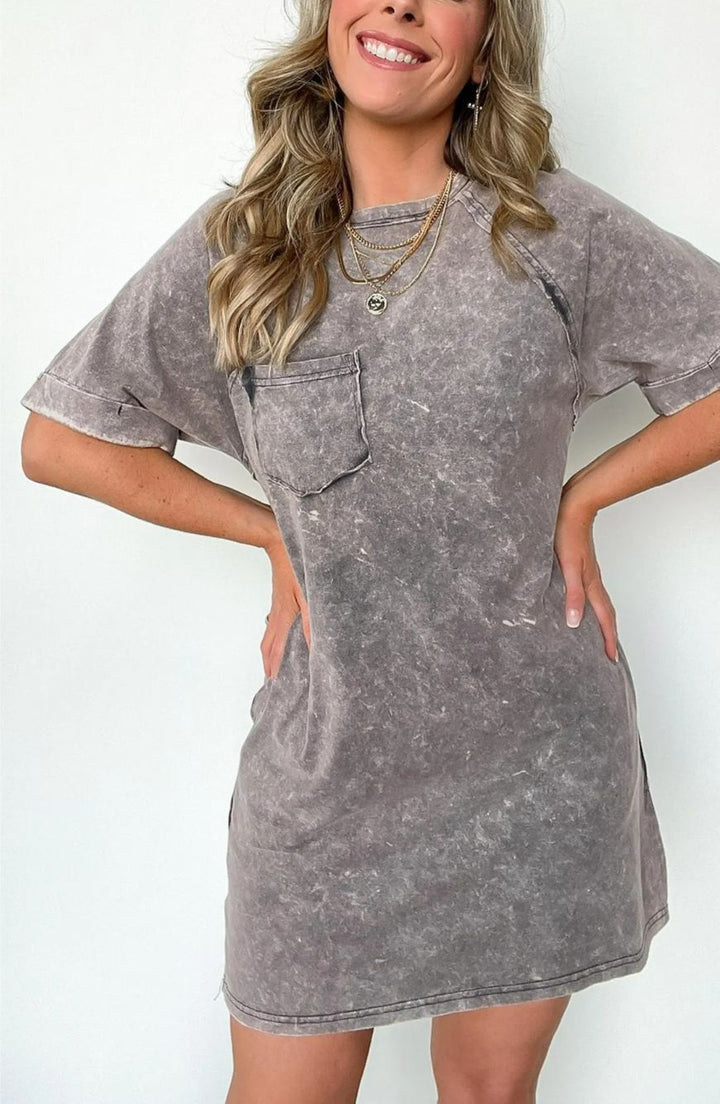 Damer Fritid Pocket T-Shirt Kjole Stilla