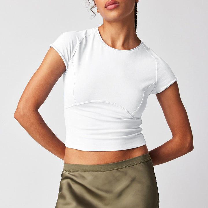 Dame tætsiddende crop-top med struktureret design Stilla