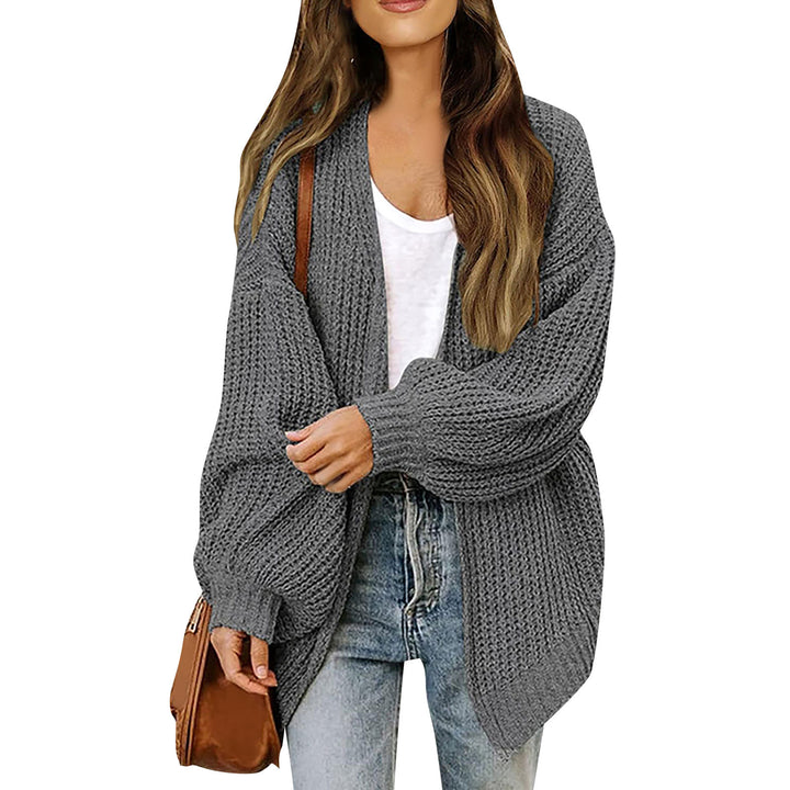 Kvinders chunky strikket cardigan med en afslappet pasform og sænkede skuldre Stilla