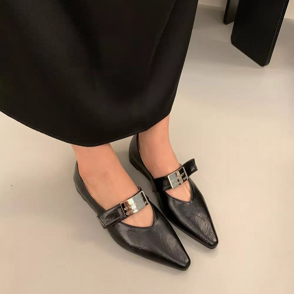 Dame elegante Ballerinas med stilfuld justerbar rem Stilla