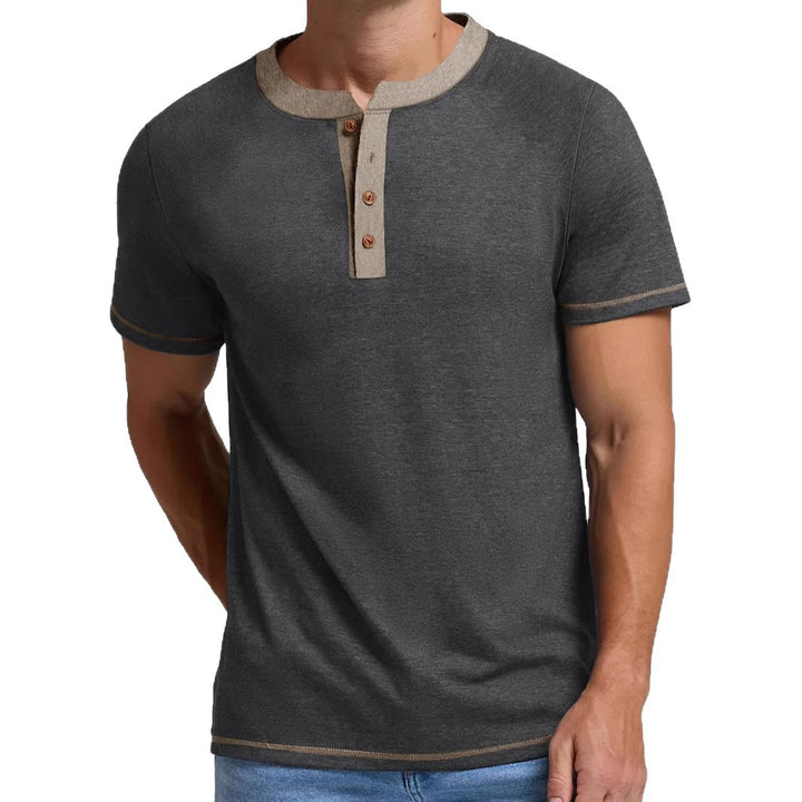 Herre Casual Kortærmet Henley T-Shirt Stilla
