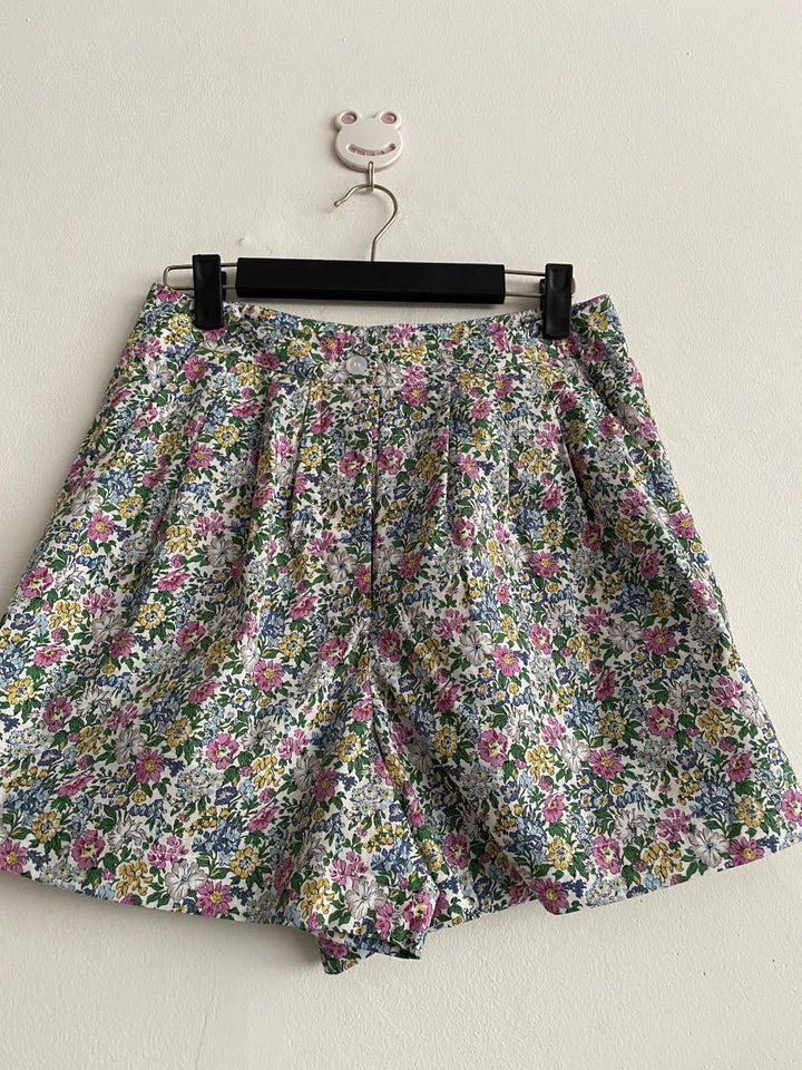 Dame shorts med blomstertryk og elastisk taljehøjde Stilla