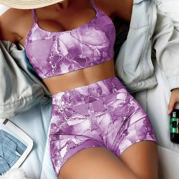 Dame Sporty Bikini-sæt med moderne skæring og høj talje Stilla