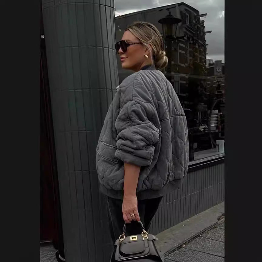 Dame Oversized Steppjakke Stilla