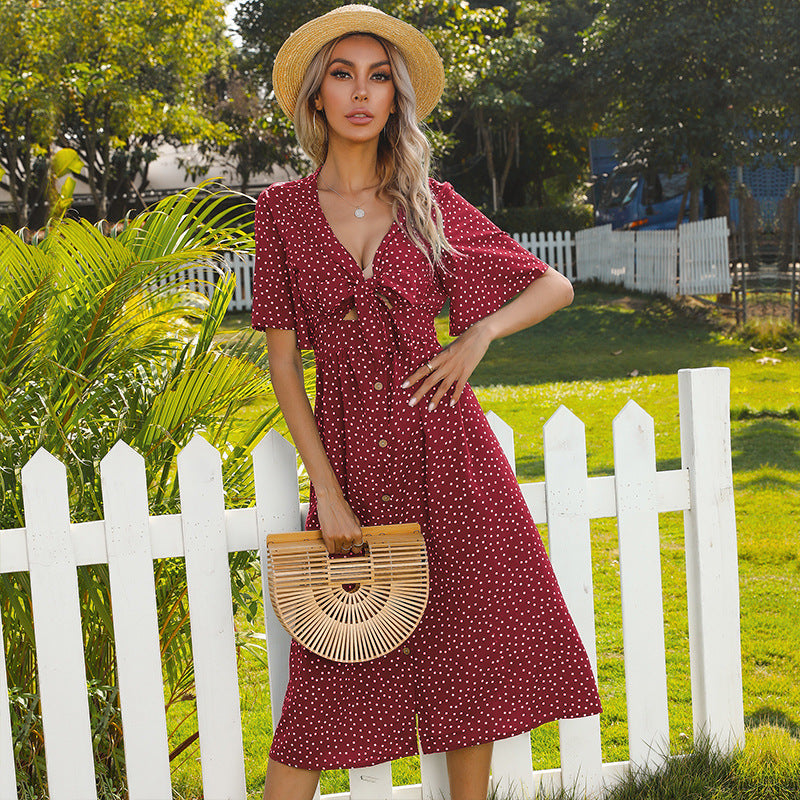 Dame Button-Up Midi-Kjole med Knapdetaljer Stilla