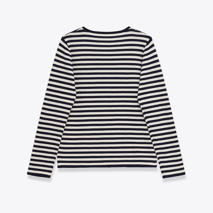 Dame stribet cardigan med knaplukning Stilla