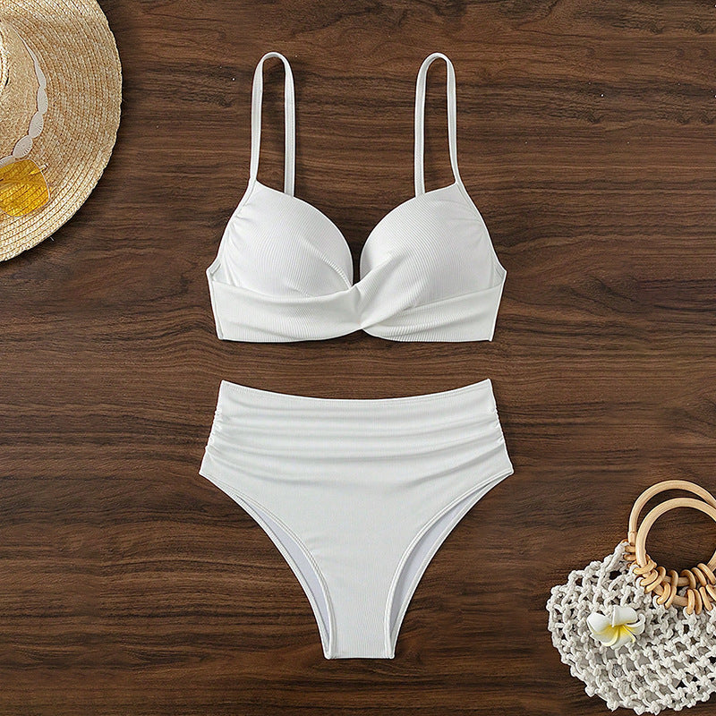 Damer Højtaljede bikini-sæt med elegant bøjletop Skovae