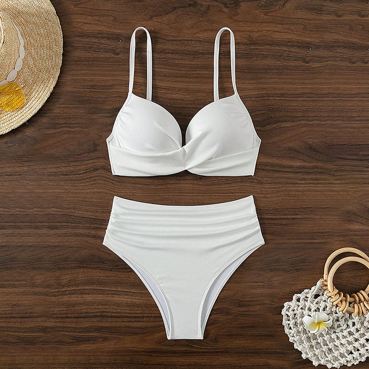 Damer Højtaljede bikini-sæt med elegant bøjletop Skovae