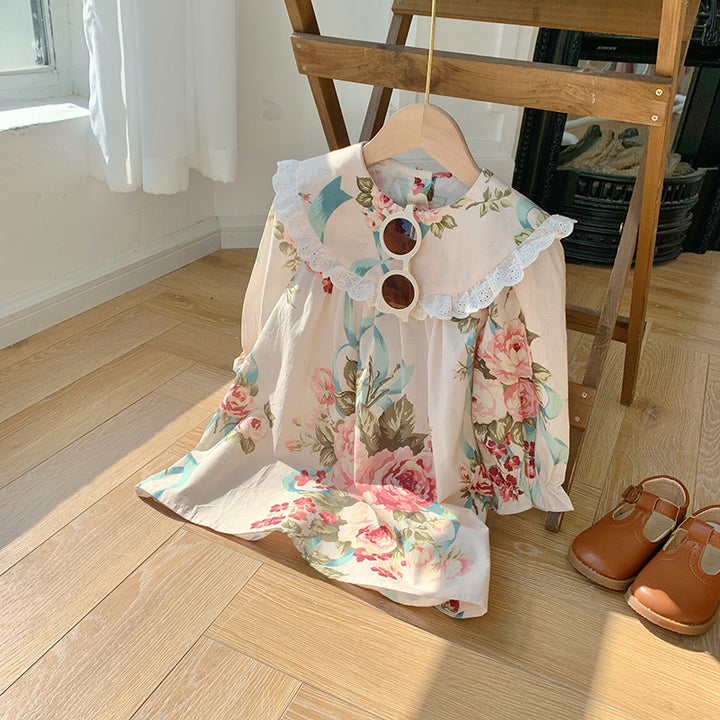 Pige Blomster Broderet A-Linje Kjole Stilla 1747879332