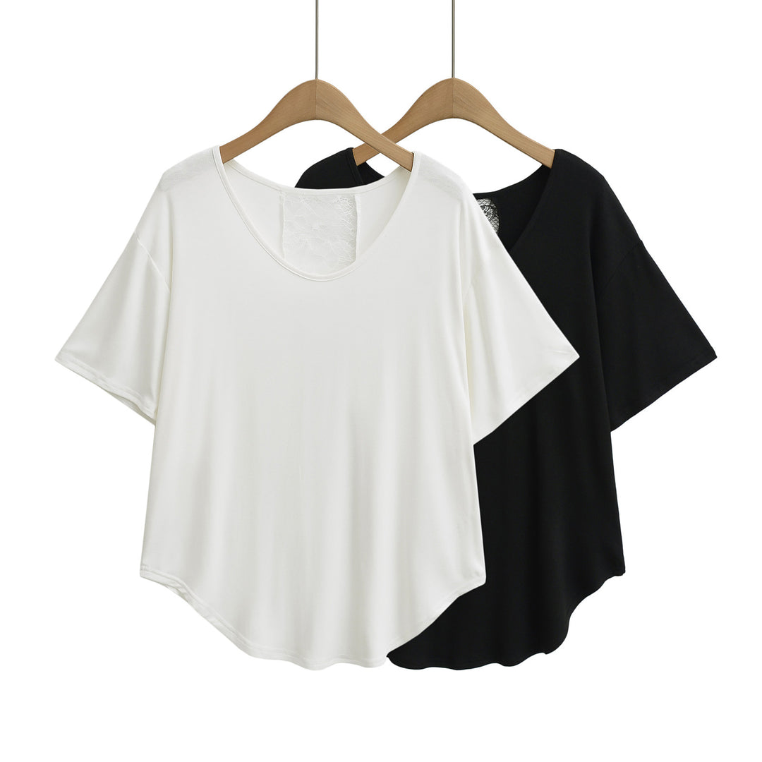 Dame afslappet T-shirt med elegant rygdetalje Stilla