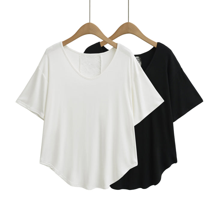 Dame afslappet T-shirt med elegant rygdetalje Stilla