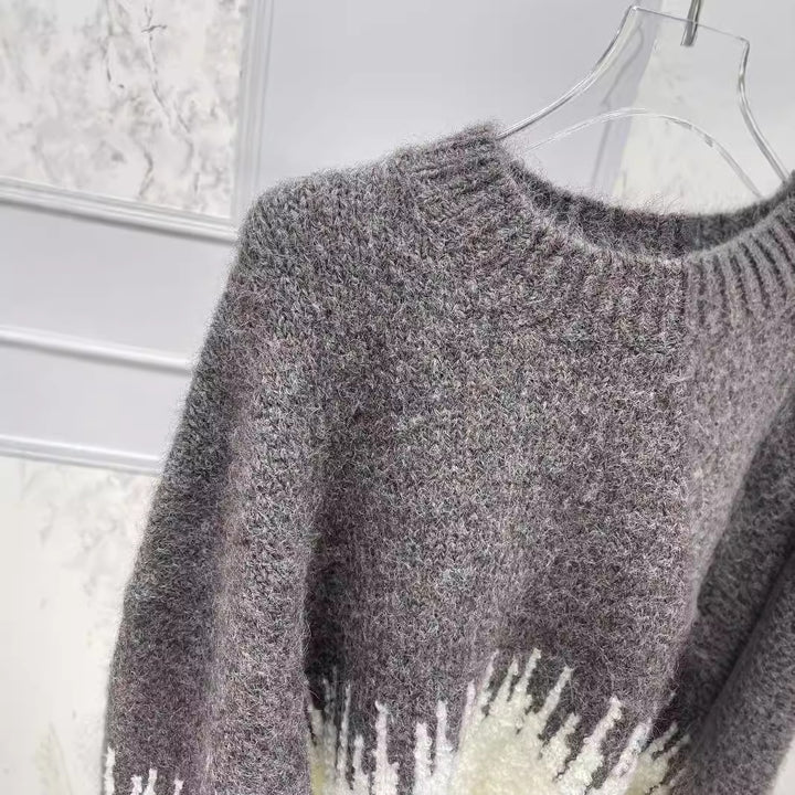 Dame Oversize sweater med stilfuld farvegradient og blødt strikstof Stilla