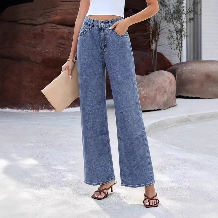Dame Wide High-Waist Jeans med klassisk pasform og rå kanter Skovae