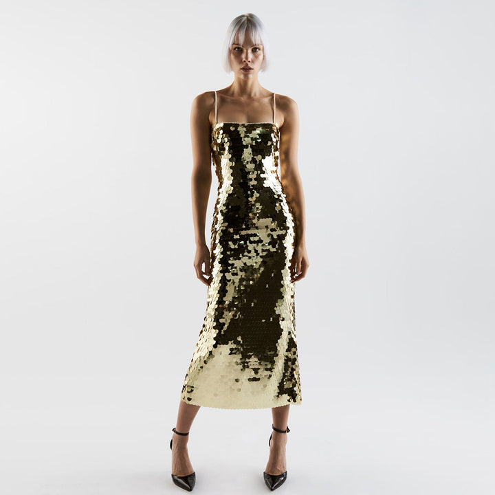 Dame Bodycon Kjole med skimrende Pailletter Stilla