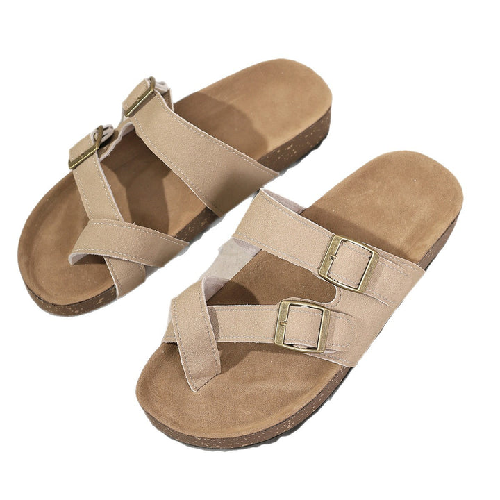 Dame Komfortable Slide-Sandaler med justerbare remme Stilla