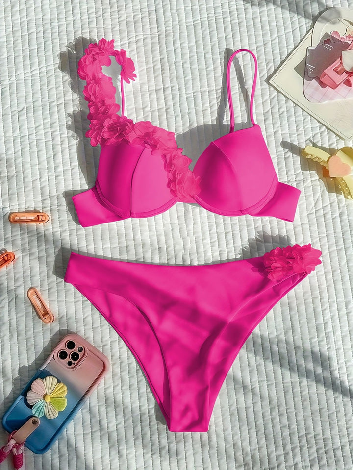 Dame Blomsterprydet Bikini med Push-Up-funktion Skovae
