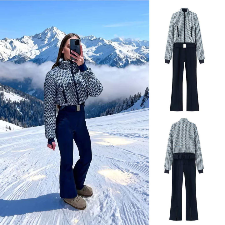 Kvinders sporty jumpsuit sæt med trendy lynlås og elastisk talje Stilla