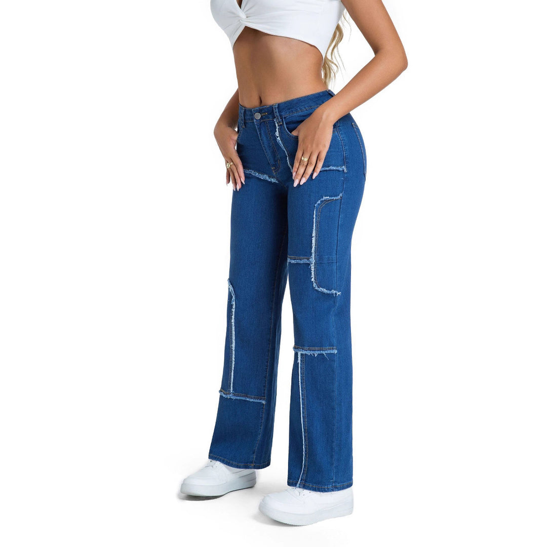 Dame Løse jeans med moderne patches Stilla