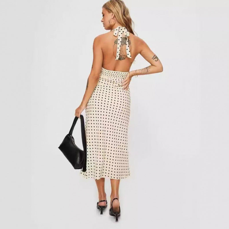 Dame Polka Dot Midi Kjole Stilla