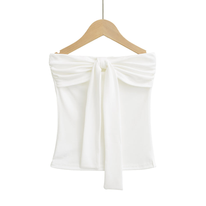 Dame Off-Shoulder Top med smagfuldt knudedetalje og blødt strækstof Stilla