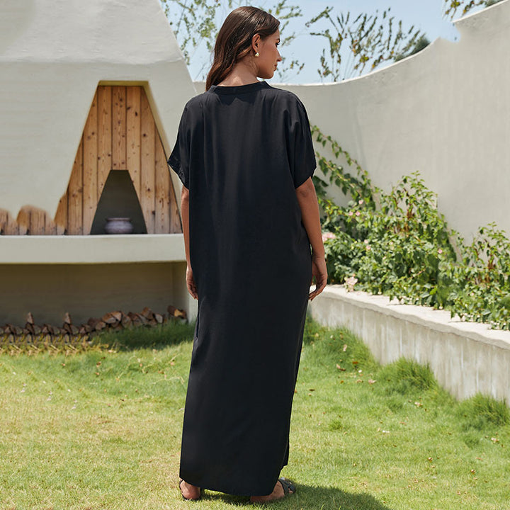 Dame Kaftan med kunstnerisk palme mønster Stilla