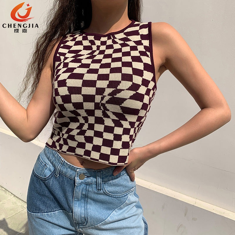 Femme Grafik Strik Crop Top Stilla