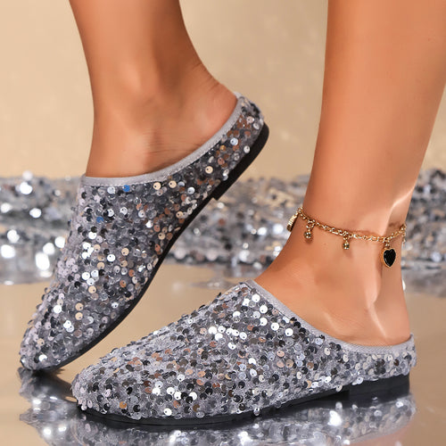 Dame Glitrende Slippers med glitrende palietter og blødt indvendigt materiale Stilla