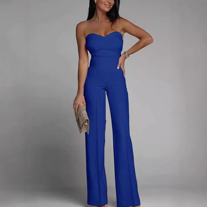 Dame elegant jumpsuit med off-shoulder design og vid ben Skovae