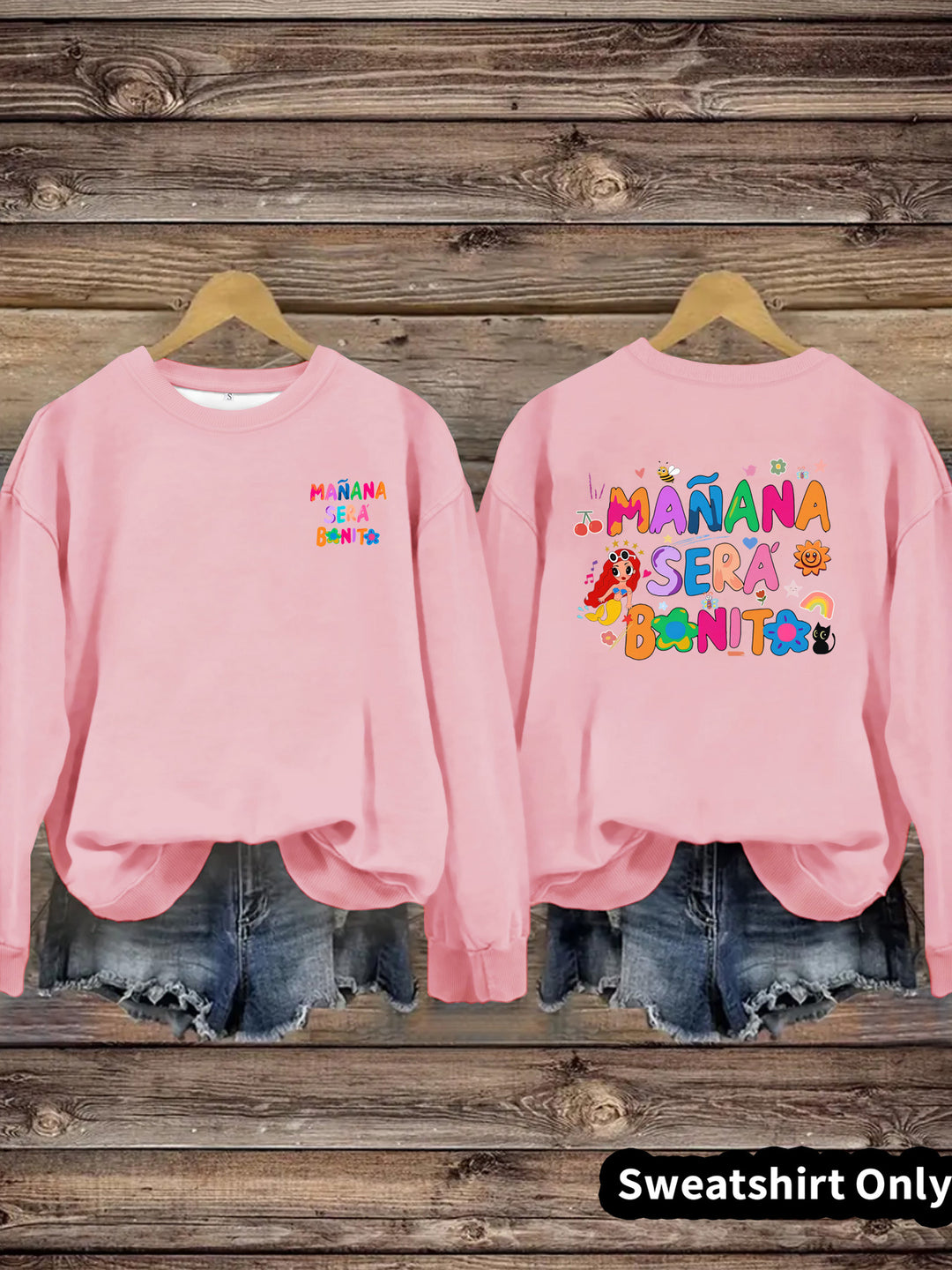 Kvinders sweatshirt med legende farverig print og afslappet pasform Stilla