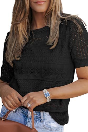 Kvinders strikket top med unikt tekstureret design Stilla